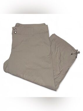 Columbia Women 12 Omni-Shield Khaki Hiking Capri Pants Drawstring